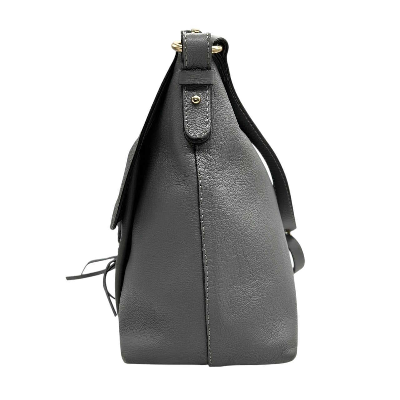 シーバイクロエ ジョアン JOAN 2WAY ショルダーバッグ ハンドバッグ 斜め掛け可 ワンショルダー レザー 本革 グレー Oリング キーチャーム タッセル ゴールド金具 レディース フェミニン カード付き s77