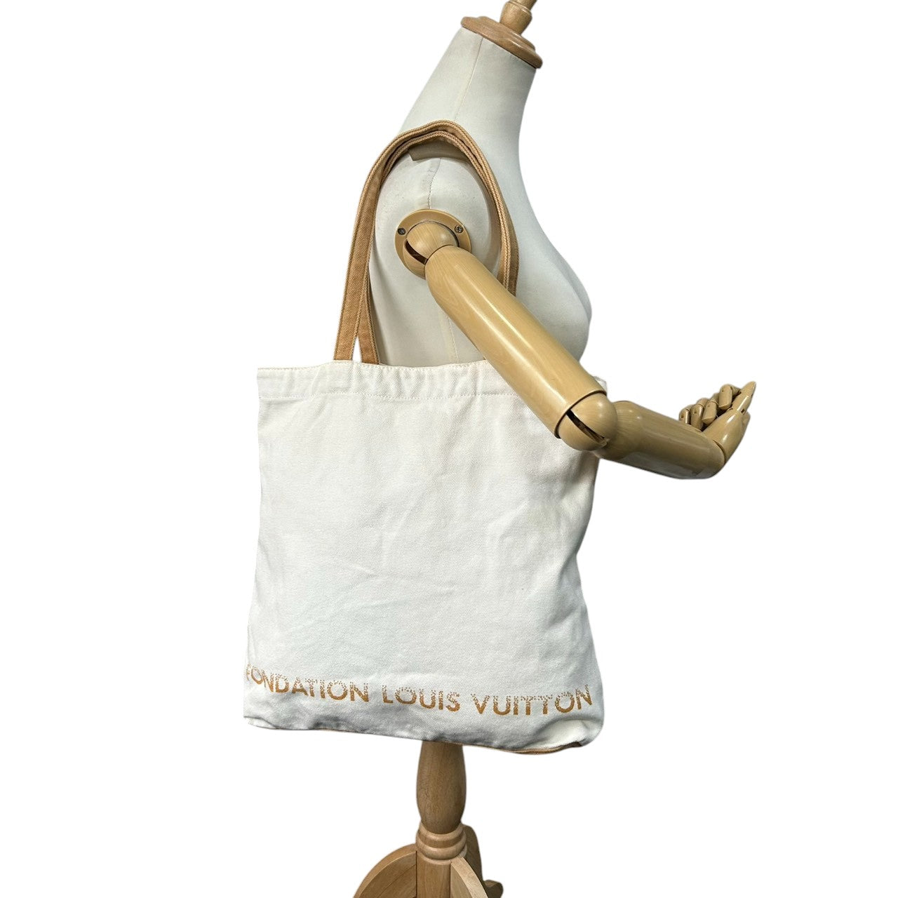 フォンダシオン ルイヴィトン FLV トートバッグ ワンショルダー A4収納可 キャンバス ホワイト ブラウン 限定品 美術館 FONDATION LOUIS VUITTON エコバッグ カジュアル メンズ レディース ユニセックス パリ s77