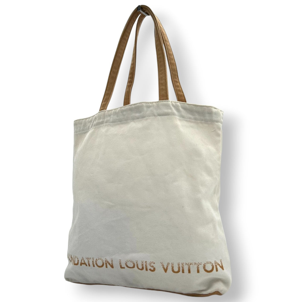 フォンダシオン ルイヴィトン FLV トートバッグ ワンショルダー A4収納可 キャンバス ホワイト ブラウン 限定品 美術館 FONDATION LOUIS VUITTON エコバッグ カジュアル メンズ レディース ユニセックス パリ s77