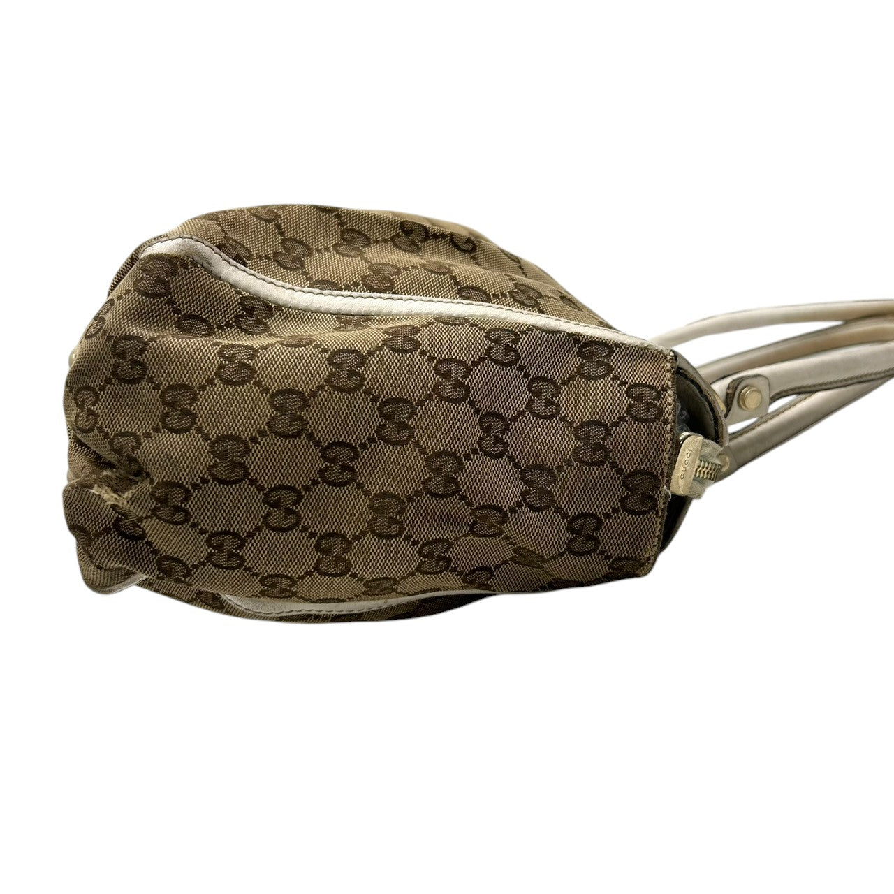 グッチ GUCCI アビー トートバッグ ハンドバッグ GGキャンバス 130739 ワンショルダー Dリング レザー ベージュ ホワイト A4収納可 レディース 通勤 通学 肩掛け 定番 人気 クラシック ヴィンテージ s5