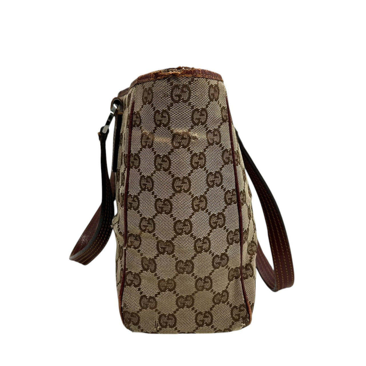 グッチ GUCCI GGキャンバス トートバッグ 113019 ハンドバッグ ワンショルダー 肩掛け可 レザー 本革 ブラウン レッド レディース 定番人気 ヴィンテージ クラシック オールドグッチ 通勤 通学 s5