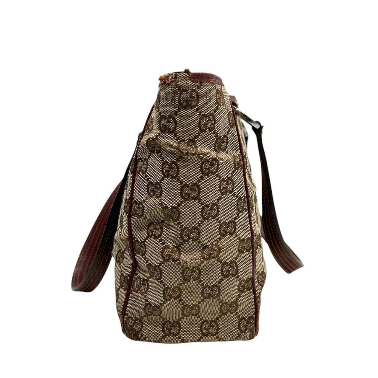 グッチ GUCCI GGキャンバス トートバッグ 113019 ハンドバッグ ワンショルダー 肩掛け可 レザー 本革 ブラウン レッド レディース 定番人気 ヴィンテージ クラシック オールドグッチ 通勤 通学 s5