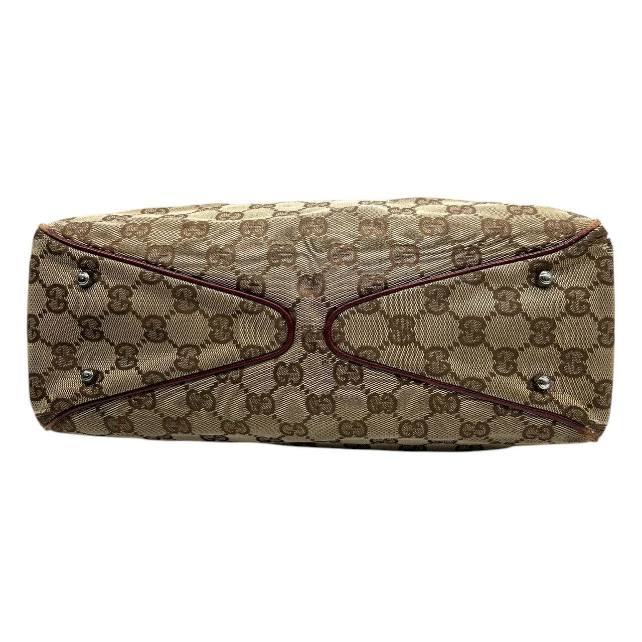 グッチ GUCCI GGキャンバス トートバッグ 113019 ハンドバッグ ワンショルダー 肩掛け可 レザー 本革 ブラウン レッド レディース 定番人気 ヴィンテージ クラシック オールドグッチ 通勤 通学 s5