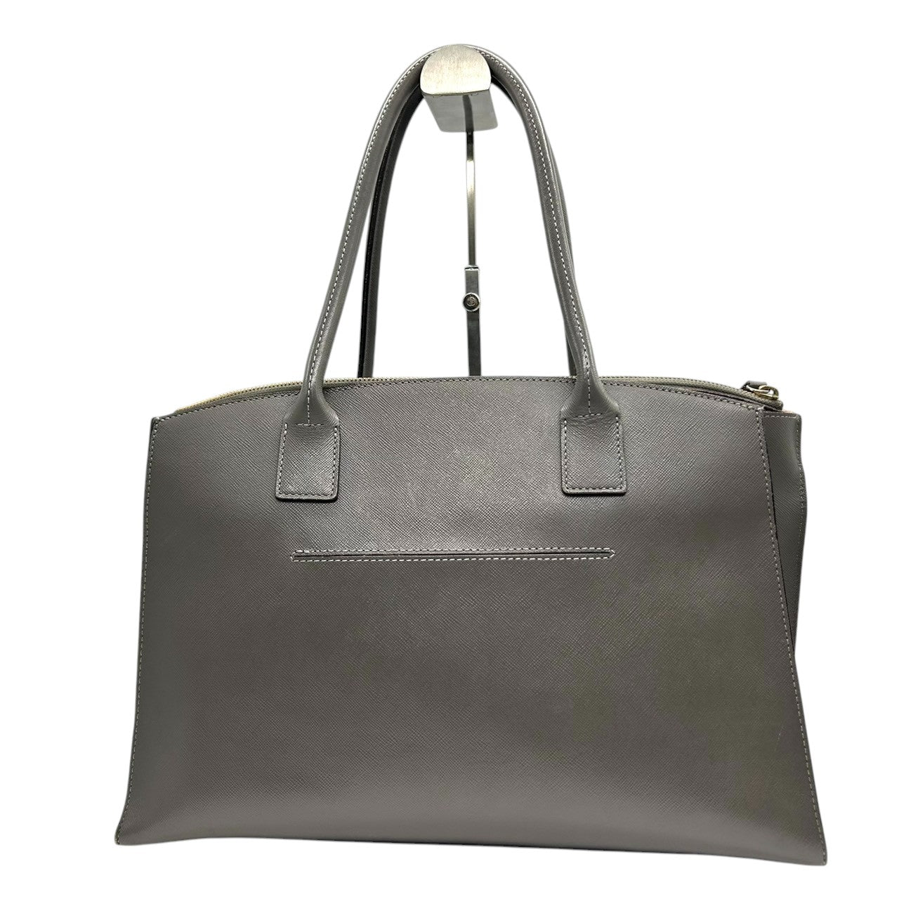 ランバンオンブルー トートバッグ ハンドバッグ ビジネスバッグ ショルダーバッグ A4収納可 肩掛け可 大容量 自立可 サフィアーノ調 PVC レザー グレー ゴールド金具 レディース 婦人 通勤 通学 オフィス フォーマル きれいめ 上品 エレガント s5