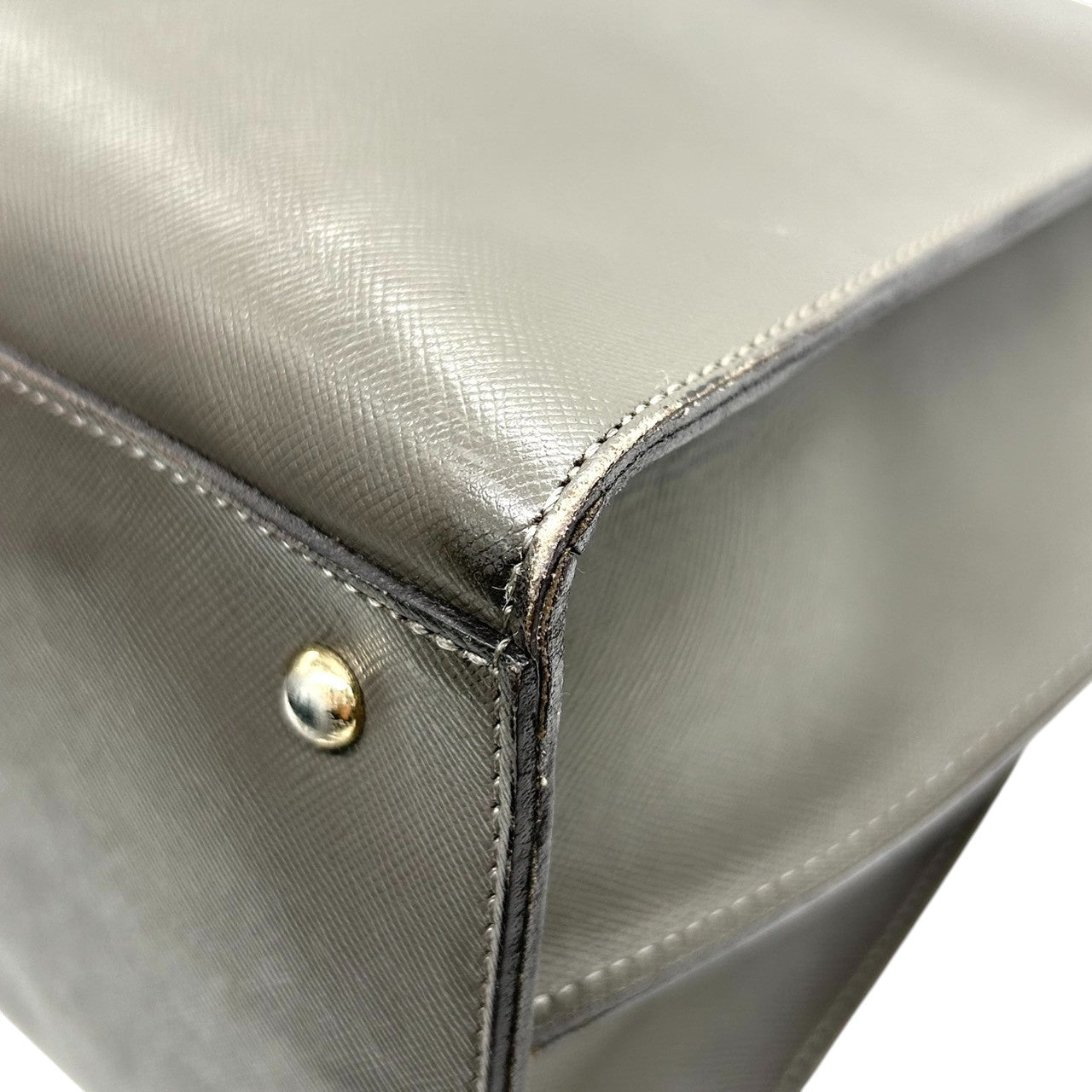 ランバンオンブルー トートバッグ ハンドバッグ ビジネスバッグ ショルダーバッグ A4収納可 肩掛け可 大容量 自立可 サフィアーノ調 PVC レザー グレー ゴールド金具 レディース 婦人 通勤 通学 オフィス フォーマル きれいめ 上品 エレガント s5