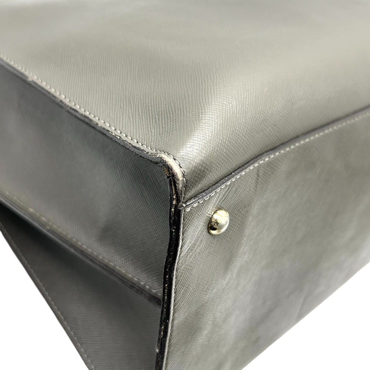 ランバンオンブルー トートバッグ ハンドバッグ ビジネスバッグ ショルダーバッグ A4収納可 肩掛け可 大容量 自立可 サフィアーノ調 PVC レザー グレー ゴールド金具 レディース 婦人 通勤 通学 オフィス フォーマル きれいめ 上品 エレガント s5