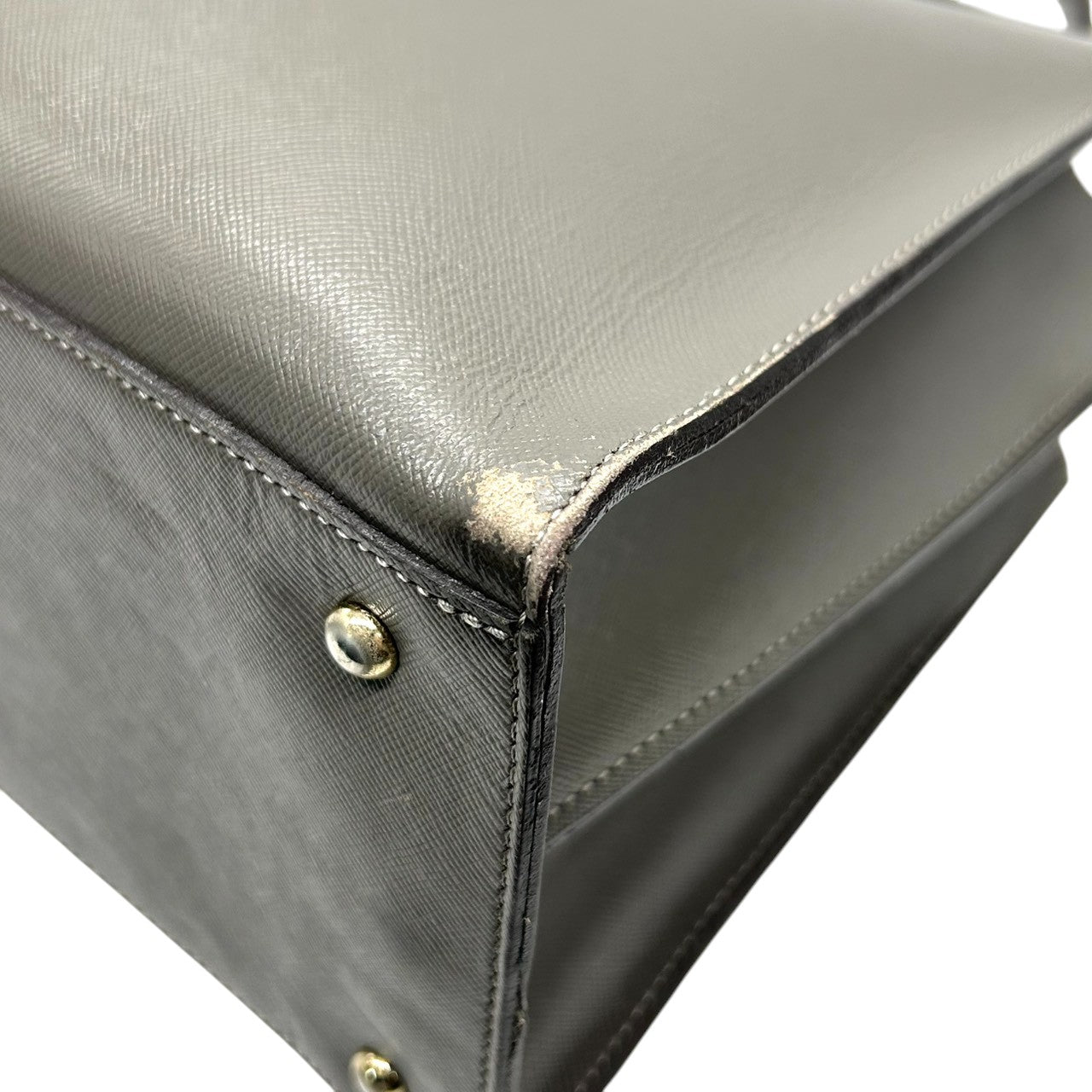 ランバンオンブルー トートバッグ ハンドバッグ ビジネスバッグ ショルダーバッグ A4収納可 肩掛け可 大容量 自立可 サフィアーノ調 PVC レザー グレー ゴールド金具 レディース 婦人 通勤 通学 オフィス フォーマル きれいめ 上品 エレガント s5