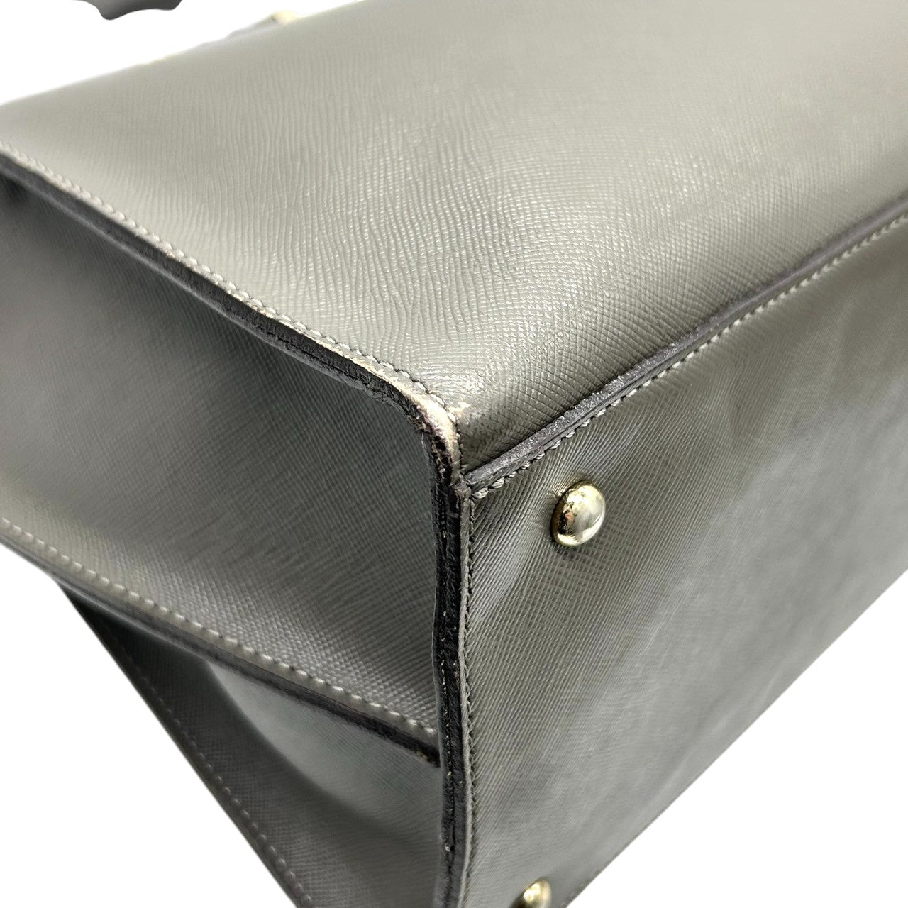 ランバンオンブルー トートバッグ ハンドバッグ ビジネスバッグ ショルダーバッグ A4収納可 肩掛け可 大容量 自立可 サフィアーノ調 PVC レザー グレー ゴールド金具 レディース 婦人 通勤 通学 オフィス フォーマル きれいめ 上品 エレガント s5