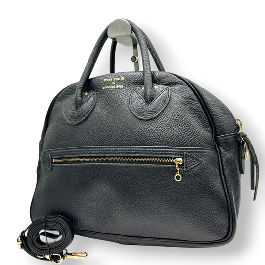 【ストラップ新品】ヤングアンドオルセン 2WAY ボストンバッグ ハンドバッグ ショルダーバッグ 斜め掛け 肩掛け 自立可 レザー 本革 シボ革 ブラック レディース 通勤 通学 ビジネス カジュアル きれいめ 定番人気 s82