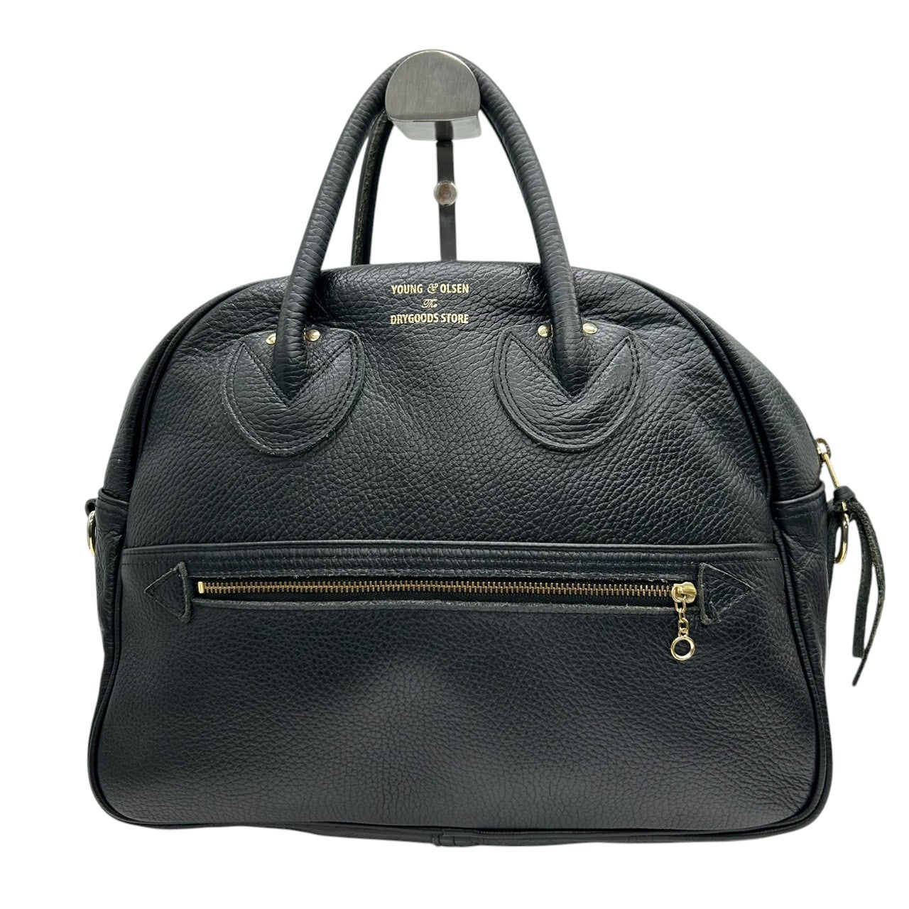 【ストラップ新品】ヤングアンドオルセン 2WAY ボストンバッグ ハンドバッグ ショルダーバッグ 斜め掛け 肩掛け 自立可 レザー 本革 シボ革 ブラック レディース 通勤 通学 ビジネス カジュアル きれいめ 定番人気 s82