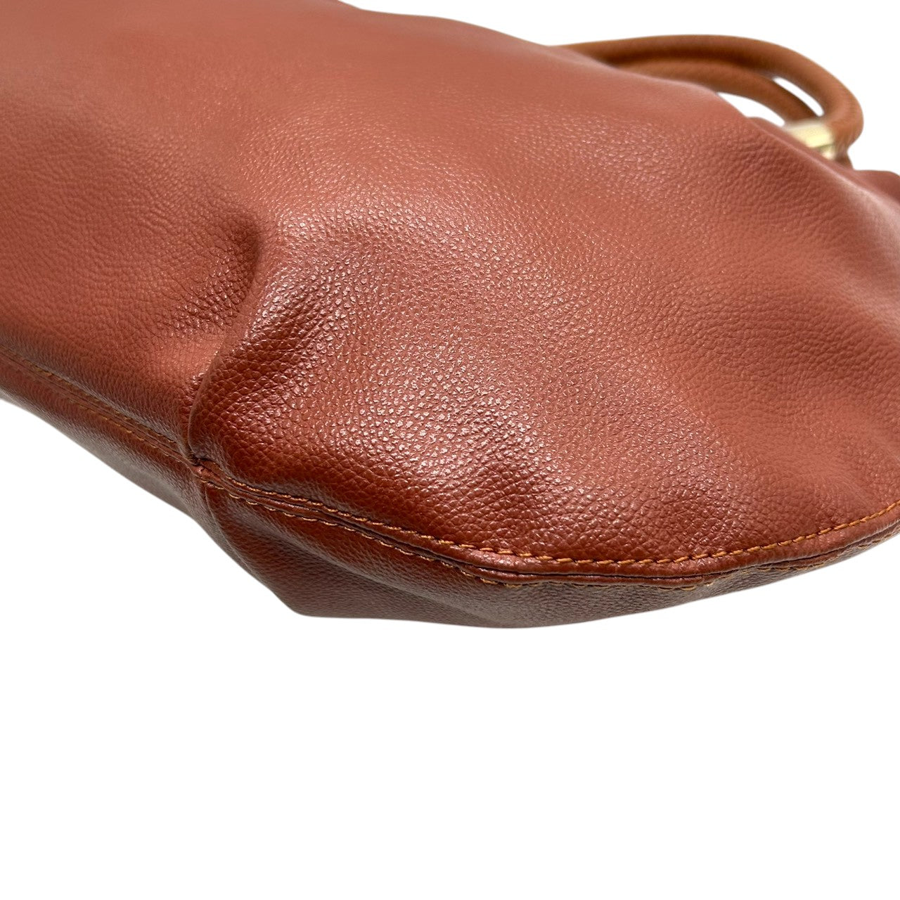 【美品】マイケルコース ハンドバッグ 巾着バッグ ワンショルダー 編み込みハンドル レザー 本革 ブラウン MKロゴチャーム ゴールド金具 レディース 肩掛け 大容量 ギャザー かわいい フェミニン エレガント s83