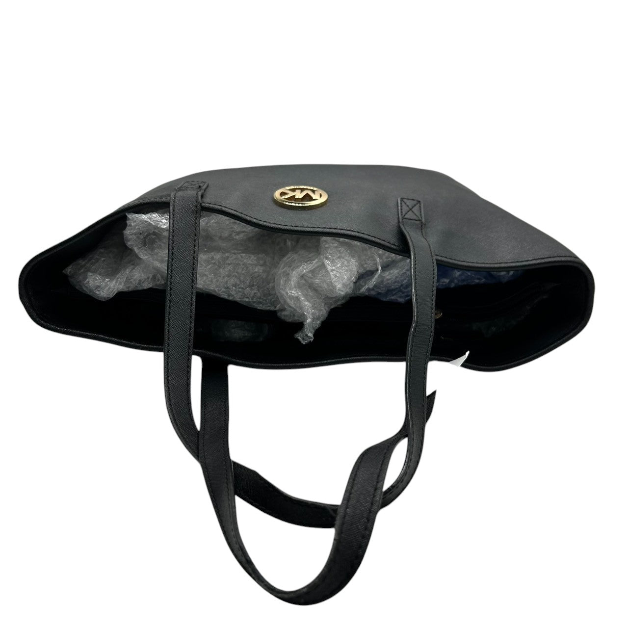 マイケルコース ジェットセット トラベル トートバッグ ワンショルダー A4可 自立可 ビジネスバッグ サフィアーノ レザー ブラック 黒 ゴールド金具 レディース 通勤 通学 MKロゴ 肩掛け MICHAEL KORS U9