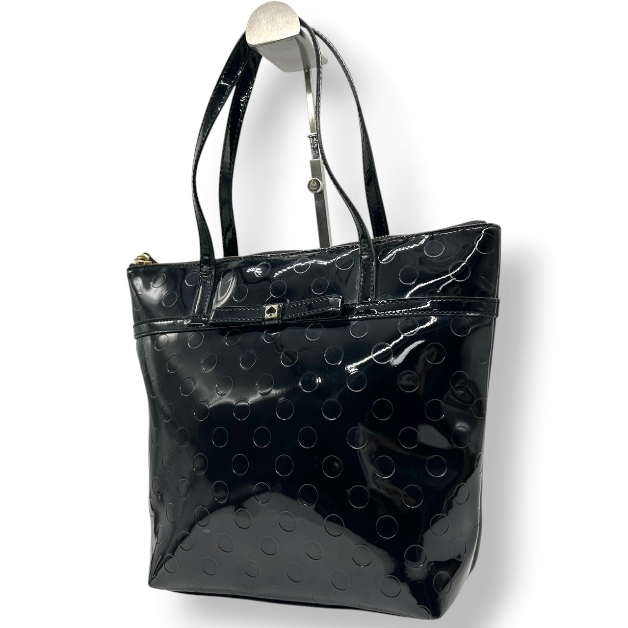 ケイトスペード トートバッグ ワンショルダー WKRU2441 A4収納可 肩掛け パテントレザー エナメル ドット柄 エンボス ブラック 黒 リボン レディース カジュアル フェミニン 通勤 通学 かわいい おしゃれ s82