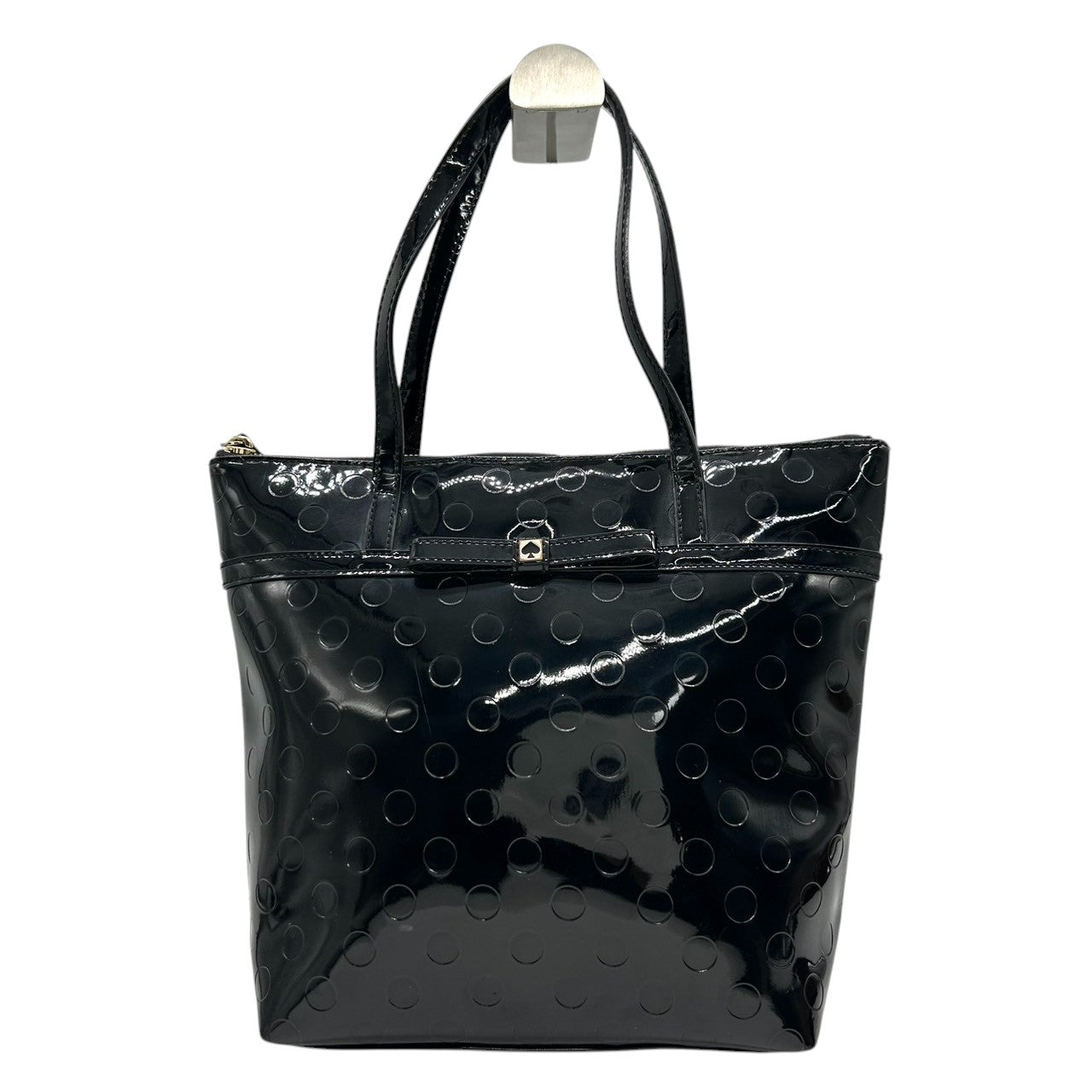 ケイトスペード トートバッグ ワンショルダー WKRU2441 A4収納可 肩掛け パテントレザー エナメル ドット柄 エンボス ブラック 黒 リボン レディース カジュアル フェミニン 通勤 通学 かわいい おしゃれ s82