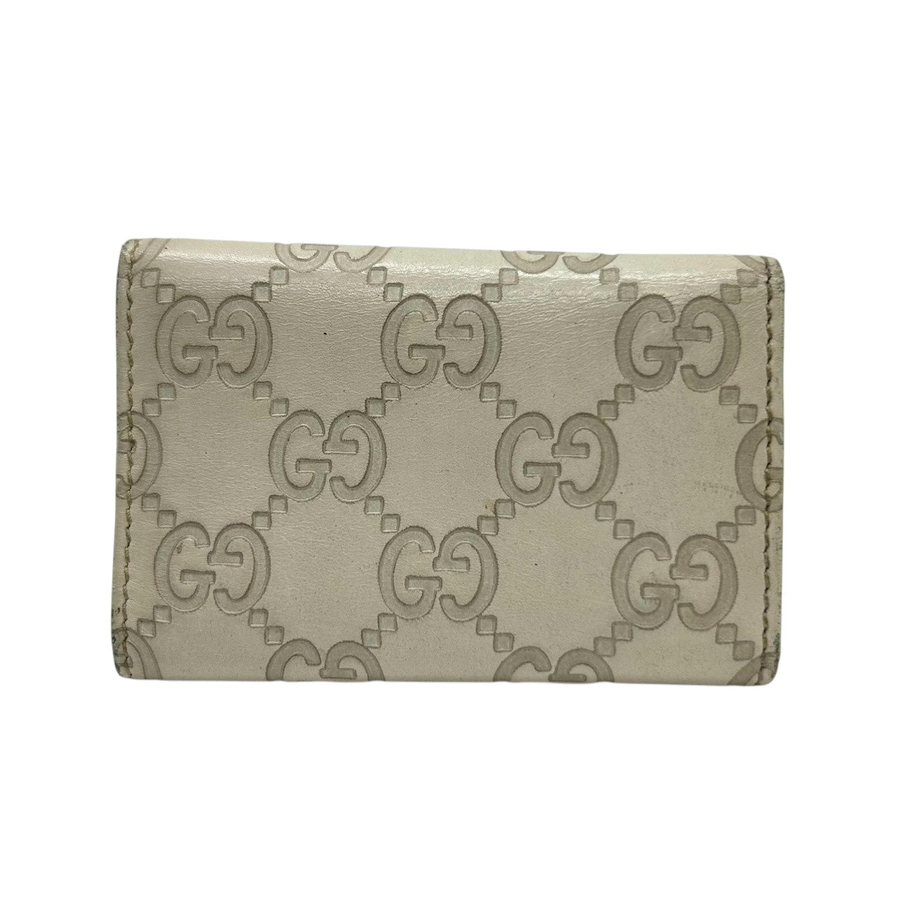 グッチ GUCCI グッチシマ キーケース 6連 GGエンボス GG柄 レザー 本革 アイボリー シルバー金具 スナップボタン メンズ レディース ユニセックス コンパクト 定番 人気 w6