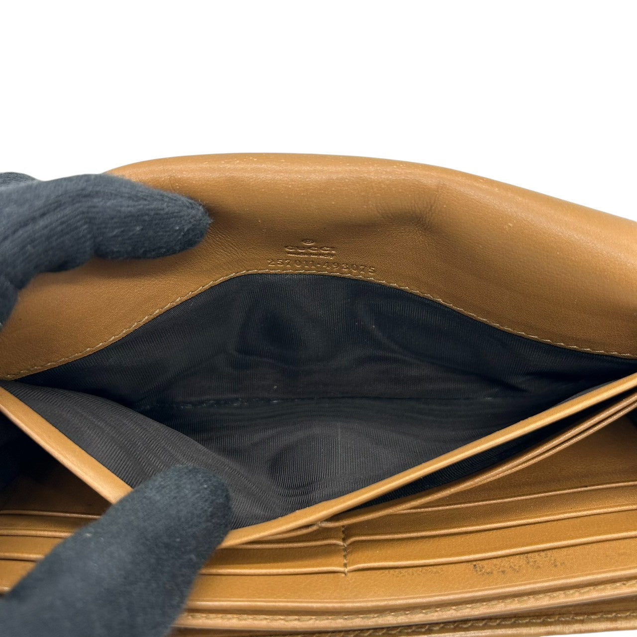 グッチ GUCCI 長財布 Wホック グッチシマ GG柄 レザー 本革 ブラウン ゴールド金具 プレートロゴ レディース メンズ ユニセックス 大容量 収納豊富 GGエンボス ヴィンテージ w6