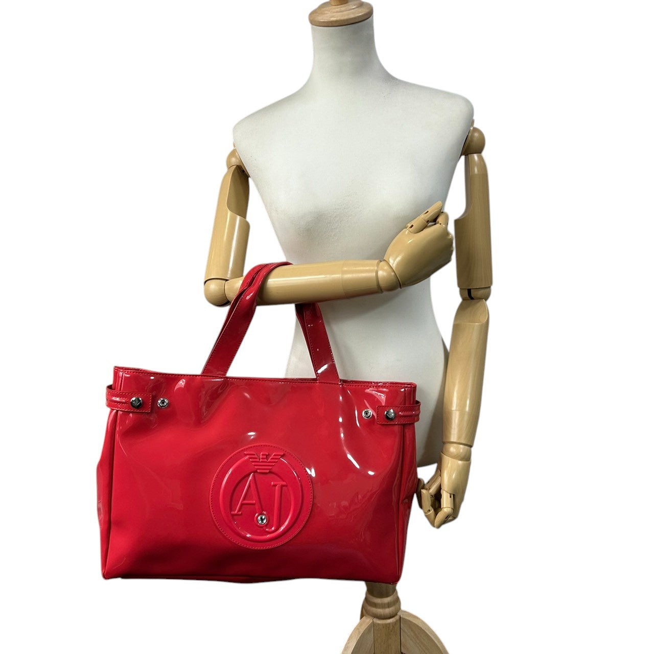 アルマーニジーンズ ARMANI JEANS トートバッグ ハンドバッグ エナメル パテントレザー ビッグロゴ ピンク AJ A4収納可 大容量 肩掛け ワンショルダー 通勤 通学 カジュアル 旅行 レディース 鞄 かばん s30
