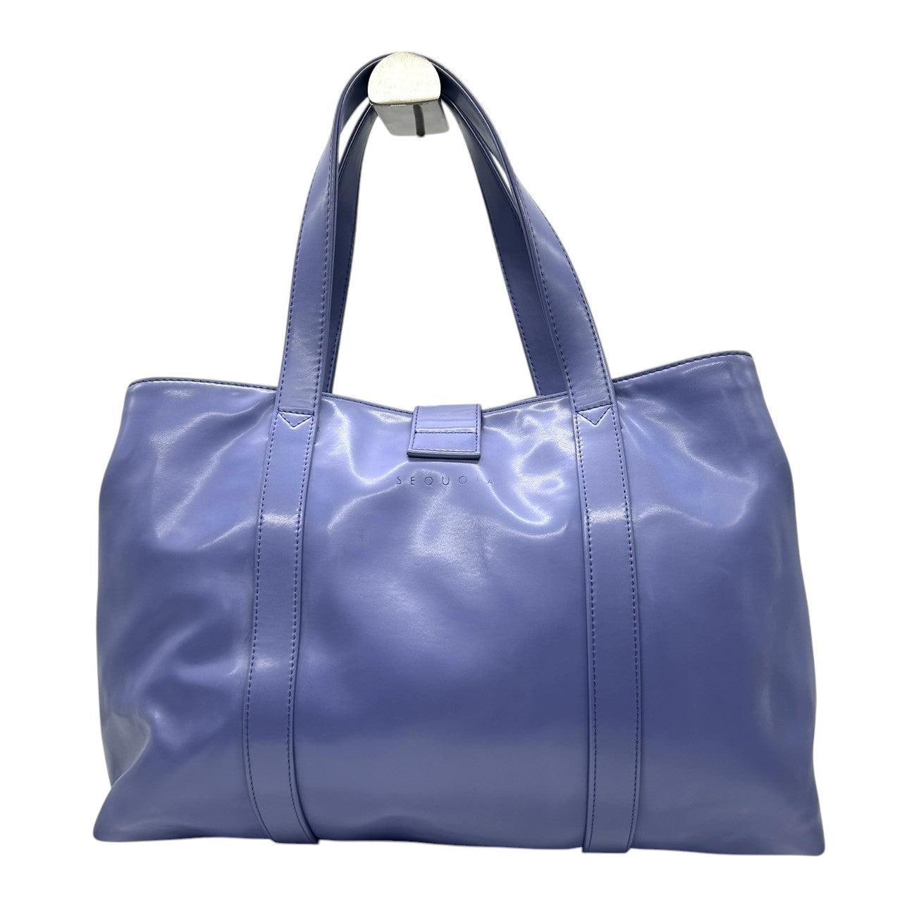 【美品】セコイア SEQUOIA トートバッグ ハンドバッグ レザー Y2K vintage 本革 ブルー パープル 青 紫 リング金具 シルバー金具 ワンショルダー 肩掛け A4収納可 通勤 通学 フランス パリ レディース 鞄 かばん s30