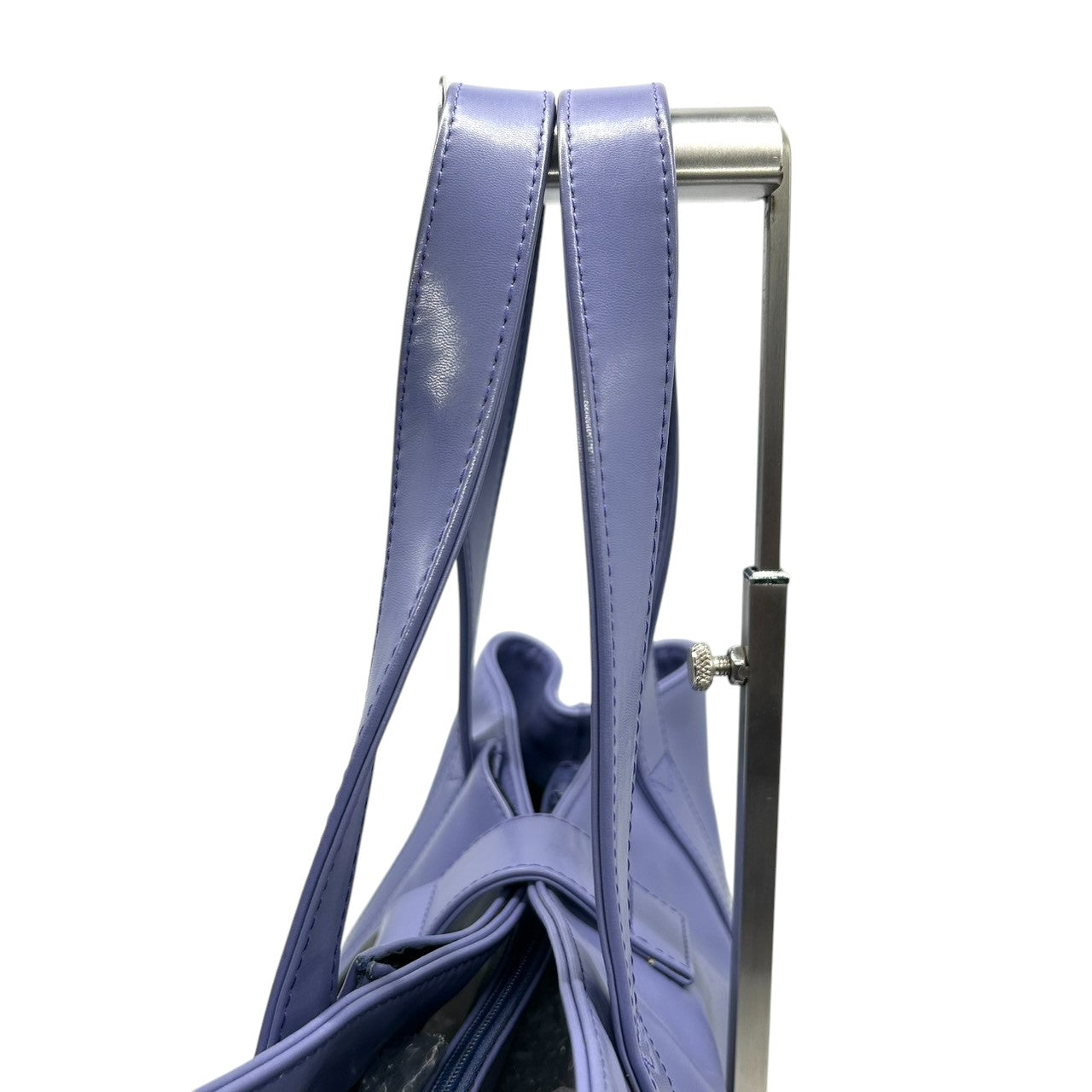 【美品】セコイア SEQUOIA トートバッグ ハンドバッグ レザー Y2K vintage 本革 ブルー パープル 青 紫 リング金具 シルバー金具 ワンショルダー 肩掛け A4収納可 通勤 通学 フランス パリ レディース 鞄 かばん s30