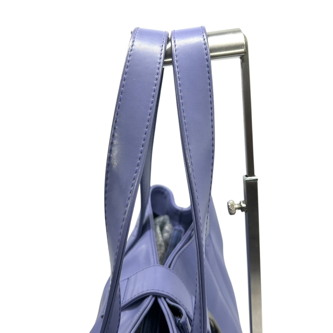 【美品】セコイア SEQUOIA トートバッグ ハンドバッグ レザー Y2K vintage 本革 ブルー パープル 青 紫 リング金具 シルバー金具 ワンショルダー 肩掛け A4収納可 通勤 通学 フランス パリ レディース 鞄 かばん s30