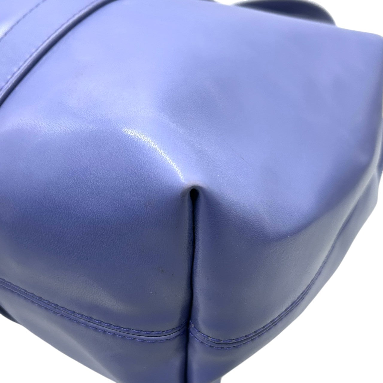 【美品】セコイア SEQUOIA トートバッグ ハンドバッグ レザー Y2K vintage 本革 ブルー パープル 青 紫 リング金具 シルバー金具 ワンショルダー 肩掛け A4収納可 通勤 通学 フランス パリ レディース 鞄 かばん s30