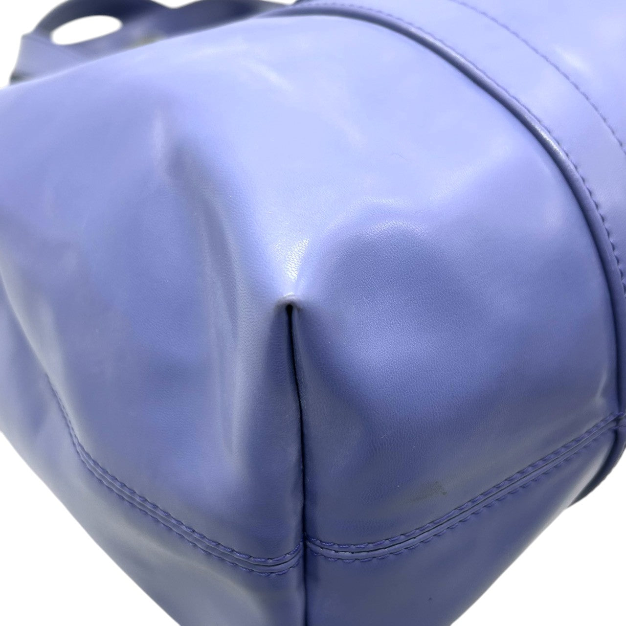 【美品】セコイア SEQUOIA トートバッグ ハンドバッグ レザー Y2K vintage 本革 ブルー パープル 青 紫 リング金具 シルバー金具 ワンショルダー 肩掛け A4収納可 通勤 通学 フランス パリ レディース 鞄 かばん s30