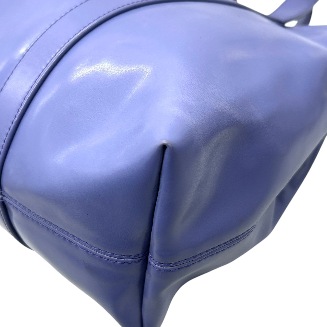 【美品】セコイア SEQUOIA トートバッグ ハンドバッグ レザー Y2K vintage 本革 ブルー パープル 青 紫 リング金具 シルバー金具 ワンショルダー 肩掛け A4収納可 通勤 通学 フランス パリ レディース 鞄 かばん s30