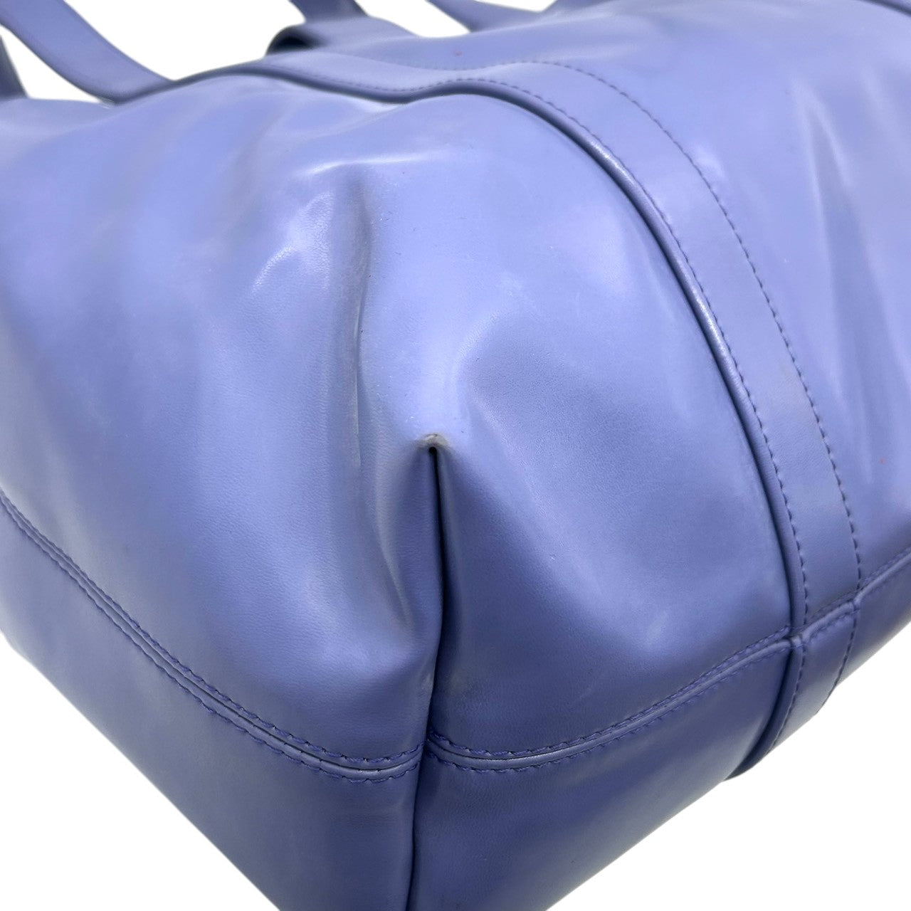 【美品】セコイア SEQUOIA トートバッグ ハンドバッグ レザー Y2K vintage 本革 ブルー パープル 青 紫 リング金具 シルバー金具 ワンショルダー 肩掛け A4収納可 通勤 通学 フランス パリ レディース 鞄 かばん s30