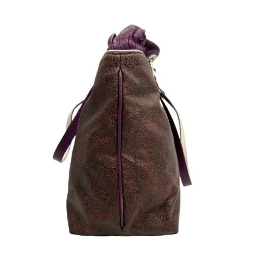 エトロ ETRO トートバッグ ハンドバッグ ペイズリー柄 PVC コーティングキャンバス レザー 本革 ブラウン 茶色 パープル 紫 肩掛け ワンショルダー A4収納可 軽量 通勤 通学 イタリア製 クラシック レディース 鞄 かばん s92