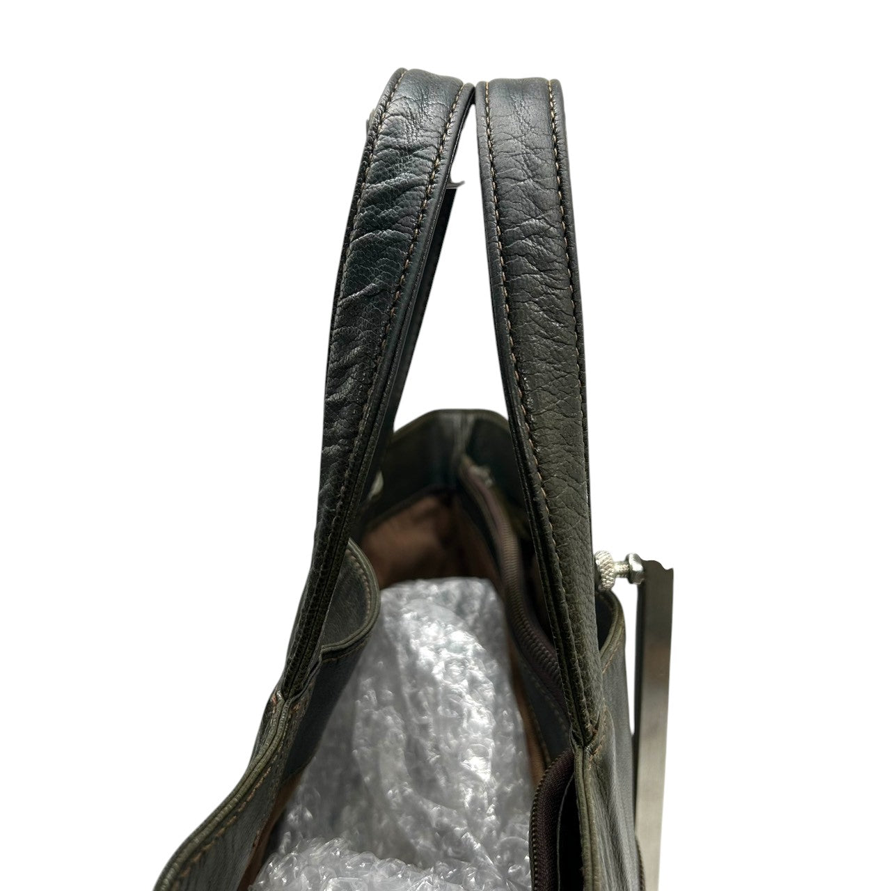 【美品】ダン ゲンテン dan genten トートバッグ ビジネスバッグ レザー 本革 グリーン 緑 深緑 A4収納可 大容量 PC収納 通勤 通学 メンズ ヴィンテージ感 エイジング 経年変化 レディース ユニセックス 鞄 かばん s92