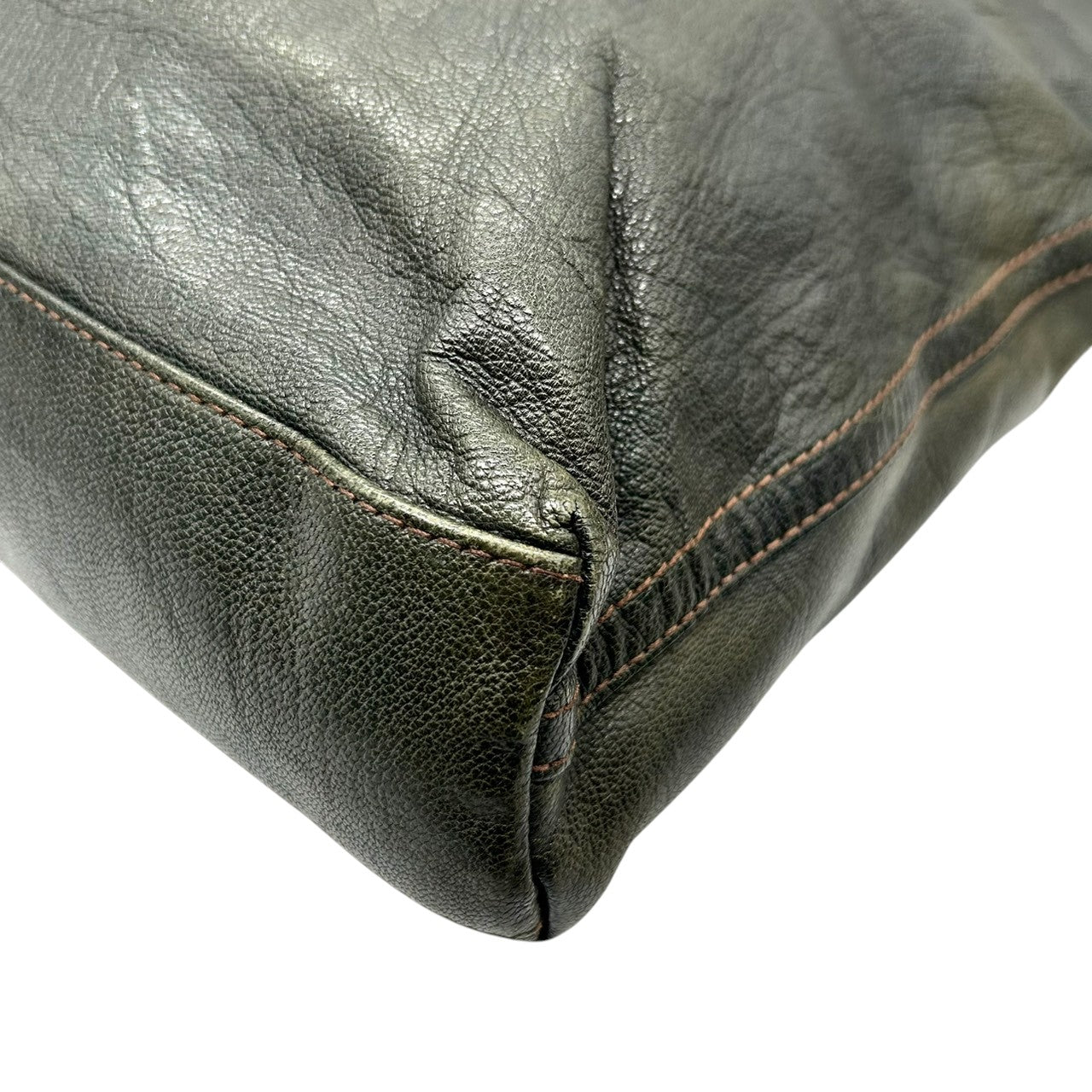 【美品】ダン ゲンテン dan genten トートバッグ ビジネスバッグ レザー 本革 グリーン 緑 深緑 A4収納可 大容量 PC収納 通勤 通学 メンズ ヴィンテージ感 エイジング 経年変化 レディース ユニセックス 鞄 かばん s92