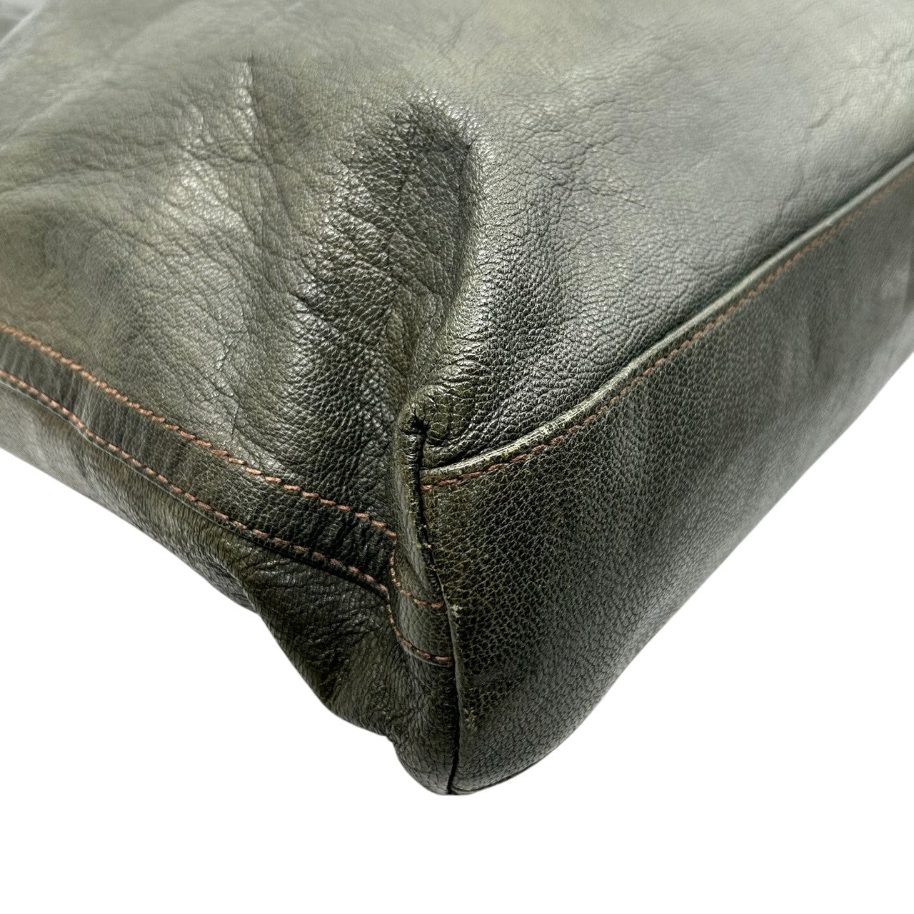 【美品】ダン ゲンテン dan genten トートバッグ ビジネスバッグ レザー 本革 グリーン 緑 深緑 A4収納可 大容量 PC収納 通勤 通学 メンズ ヴィンテージ感 エイジング 経年変化 レディース ユニセックス 鞄 かばん s92