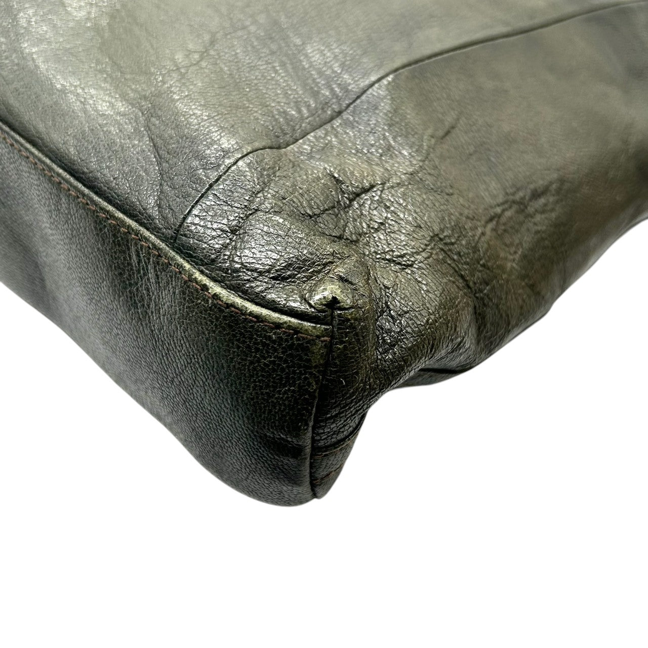 【美品】ダン ゲンテン dan genten トートバッグ ビジネスバッグ レザー 本革 グリーン 緑 深緑 A4収納可 大容量 PC収納 通勤 通学 メンズ ヴィンテージ感 エイジング 経年変化 レディース ユニセックス 鞄 かばん s92