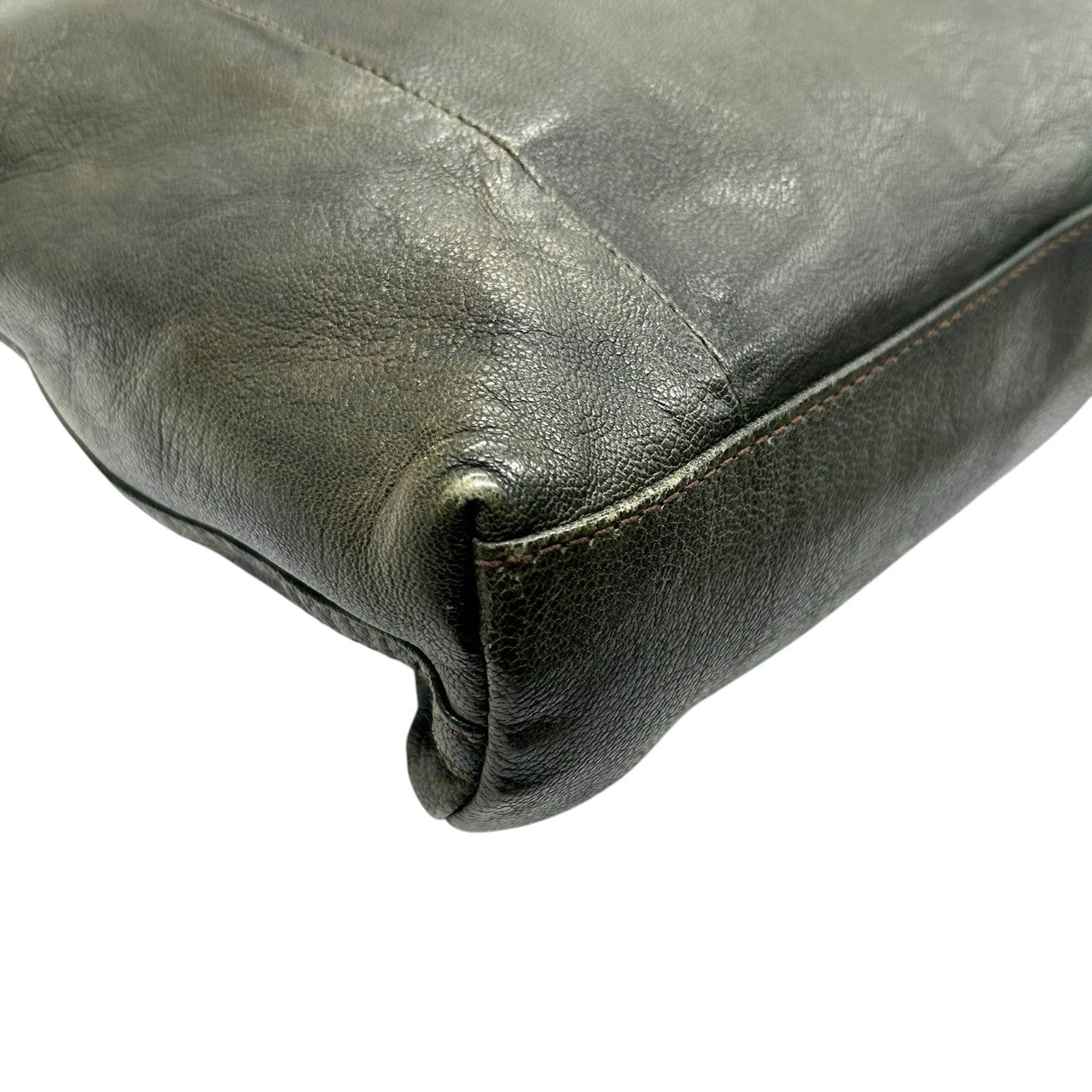 【美品】ダン ゲンテン dan genten トートバッグ ビジネスバッグ レザー 本革 グリーン 緑 深緑 A4収納可 大容量 PC収納 通勤 通学 メンズ ヴィンテージ感 エイジング 経年変化 レディース ユニセックス 鞄 かばん s92