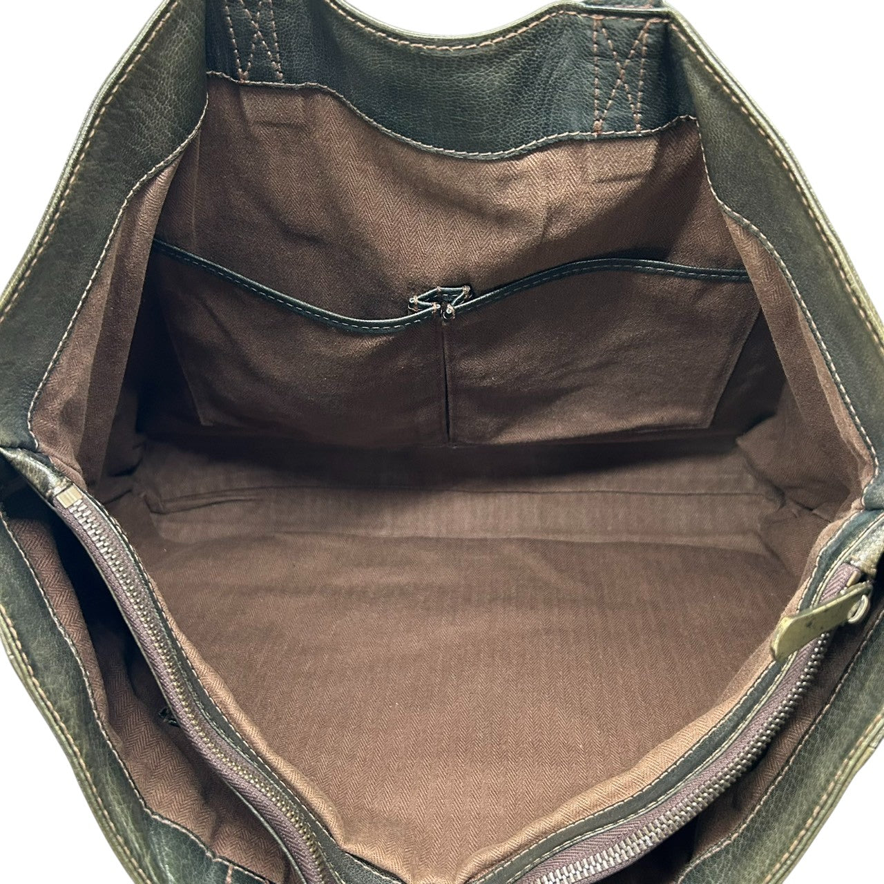 【美品】ダン ゲンテン dan genten トートバッグ ビジネスバッグ レザー 本革 グリーン 緑 深緑 A4収納可 大容量 PC収納 通勤 通学 メンズ ヴィンテージ感 エイジング 経年変化 レディース ユニセックス 鞄 かばん s92