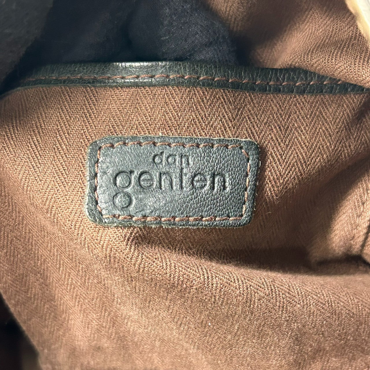 【美品】ダン ゲンテン dan genten トートバッグ ビジネスバッグ レザー 本革 グリーン 緑 深緑 A4収納可 大容量 PC収納 通勤 通学 メンズ ヴィンテージ感 エイジング 経年変化 レディース ユニセックス 鞄 かばん s92