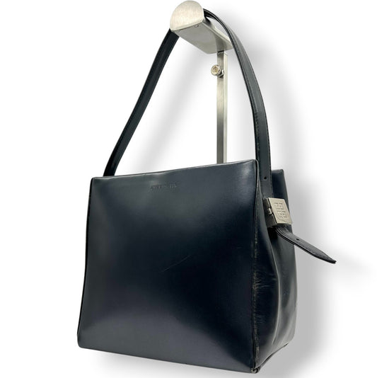 ジバンシー GIVENCHY ハンドバッグ ワンショルダー 肩掛け レザー 本革 ブラック 黒 4Gロゴ ロゴ金具 シルバー金具 スクエア ボックス ヴィンテージ オールド フォーマル カジュアル レディース 鞄 かばん s92