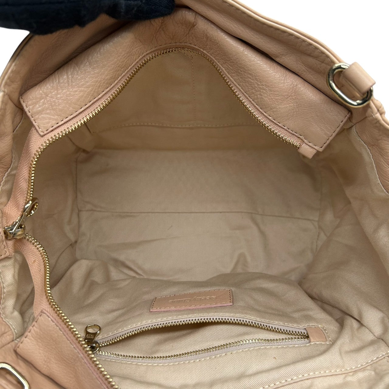 シーバイクロエ See By Chloé 2WAY ショルダーバッグ ハンドバッグ 斜め掛け可 レザー 本革 ベージュ ピンク バイカラー ロゴプレート ゴールド金具 ギャランティカード付 カジュアル お出かけ 旅行 レディース 鞄 かばん s92