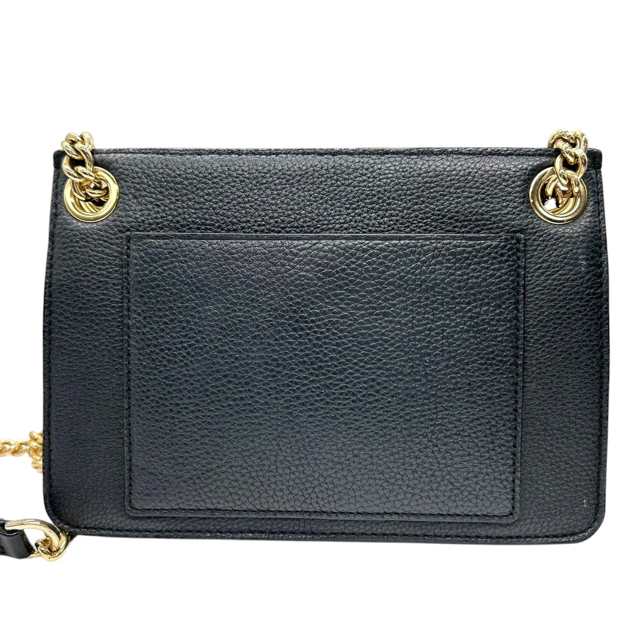 【美品】マイケルコース MICHAEL KORS ショルダーバッグ チェーン クロスボディ 斜め掛け パテントレザー エナメル 異素材 ブラック 黒 ゴールド金具 ロゴ フラップ パーティー お出かけ レディース 鞄 かばん s93