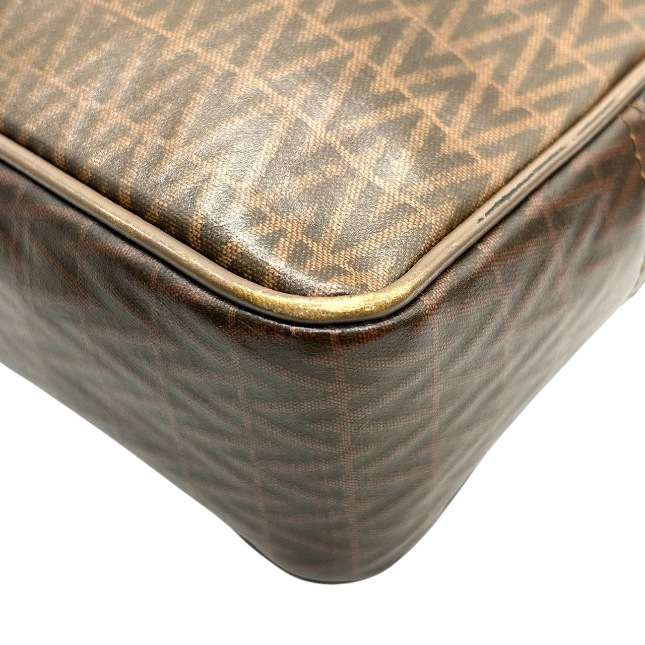 マリオヴァレンティノ MARIO VALENTINO マリオバレンチノ セカンドバッグ ポーチ Vロゴ 総柄 モノグラム PVC レザー 本革 ブラウン 茶色 メンズ 紳士 レディース 婦人 ユニセックス 男女兼用 ヴィンテージ オールド イタリア製 s93