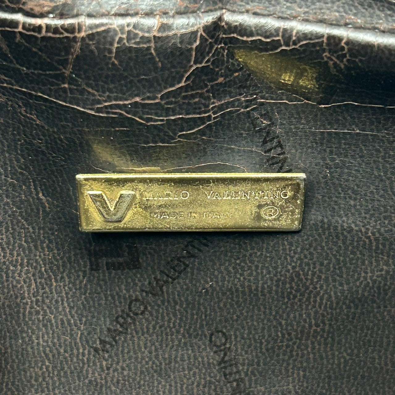 マリオヴァレンティノ MARIO VALENTINO マリオバレンチノ セカンドバッグ ポーチ Vロゴ 総柄 モノグラム PVC レザー 本革 ブラウン 茶色 メンズ 紳士 レディース 婦人 ユニセックス 男女兼用 ヴィンテージ オールド イタリア製 s93