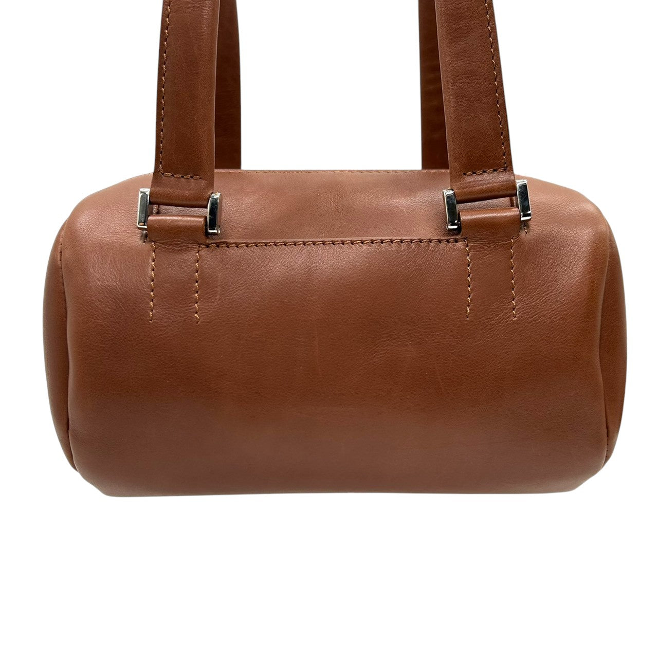 ヒロフ HIROFU ハンドバッグ ミニボストン ドラムバッグ 筒型 Hロゴ レザー 本革 ブラウン キャメル イタリア製 レディース コンパクト ミニバッグ ヴィンテージ クラシック レトロ シンプル カジュアル s94