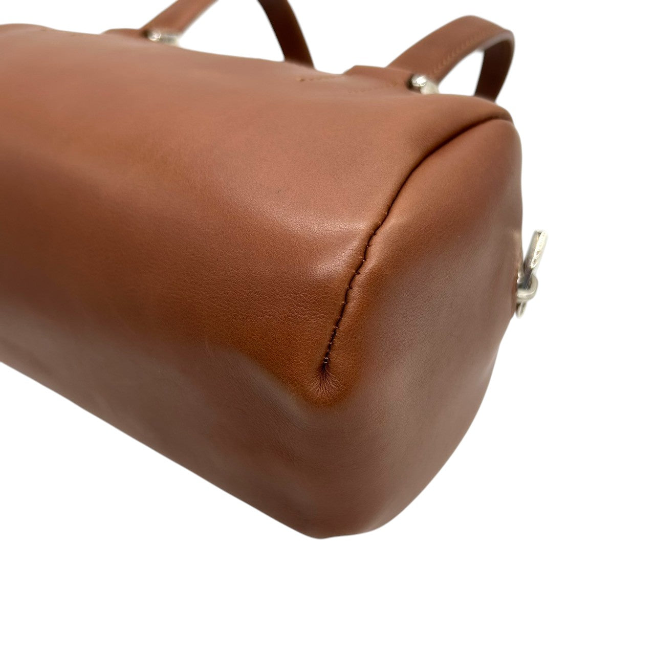 ヒロフ HIROFU ハンドバッグ ミニボストン ドラムバッグ 筒型 Hロゴ レザー 本革 ブラウン キャメル イタリア製 レディース コンパクト ミニバッグ ヴィンテージ クラシック レトロ シンプル カジュアル s94