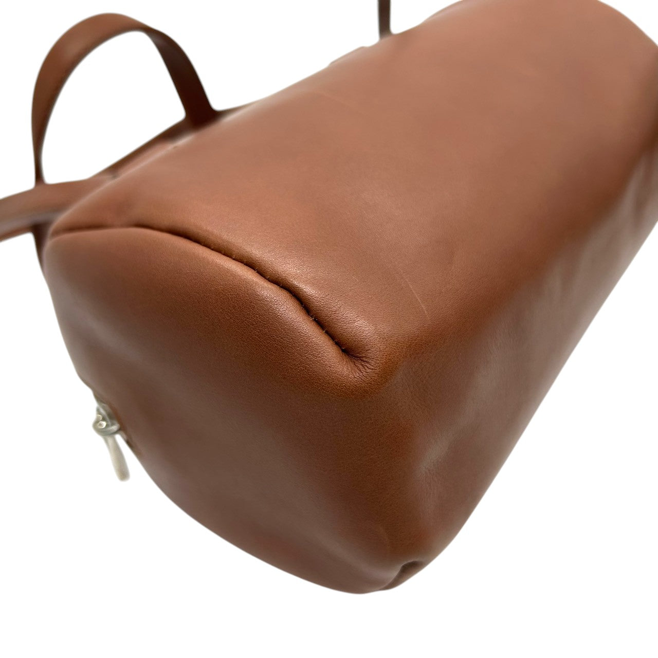 ヒロフ HIROFU ハンドバッグ ミニボストン ドラムバッグ 筒型 Hロゴ レザー 本革 ブラウン キャメル イタリア製 レディース コンパクト ミニバッグ ヴィンテージ クラシック レトロ シンプル カジュアル s94