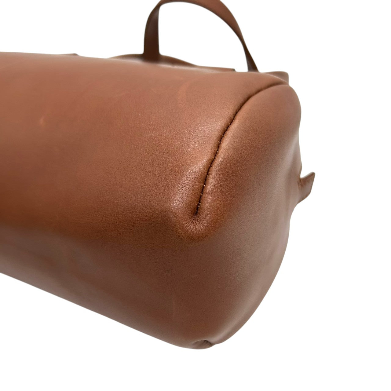 ヒロフ HIROFU ハンドバッグ ミニボストン ドラムバッグ 筒型 Hロゴ レザー 本革 ブラウン キャメル イタリア製 レディース コンパクト ミニバッグ ヴィンテージ クラシック レトロ シンプル カジュアル s94