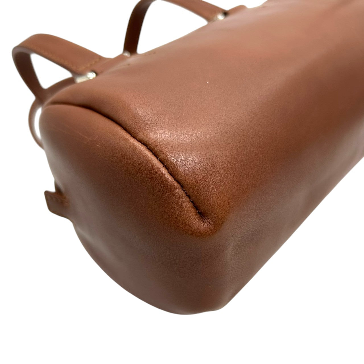 ヒロフ HIROFU ハンドバッグ ミニボストン ドラムバッグ 筒型 Hロゴ レザー 本革 ブラウン キャメル イタリア製 レディース コンパクト ミニバッグ ヴィンテージ クラシック レトロ シンプル カジュアル s94