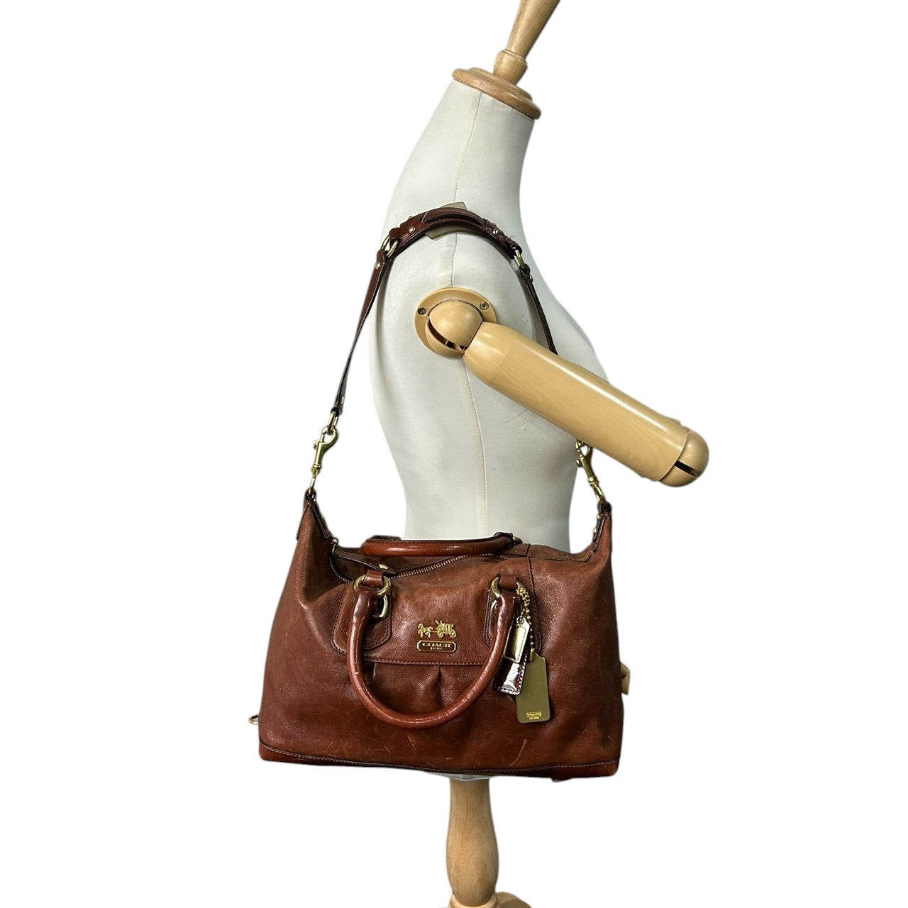 コーチ COACH マディソン サブリナ 2WAY ショルダーバッグ ハンドバッグ ボストンバッグ レザー 本革 ブラウン 茶色 12937 肩掛け ワンショルダー 自立可 ゴールド金具 馬車ロゴ レディース カジュアル 通勤 通学 お出かけ s2