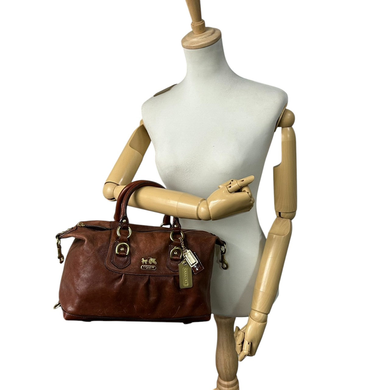 コーチ COACH マディソン サブリナ 2WAY ショルダーバッグ ハンドバッグ ボストンバッグ レザー 本革 ブラウン 茶色 12937 肩掛け ワンショルダー 自立可 ゴールド金具 馬車ロゴ レディース カジュアル 通勤 通学 お出かけ s2