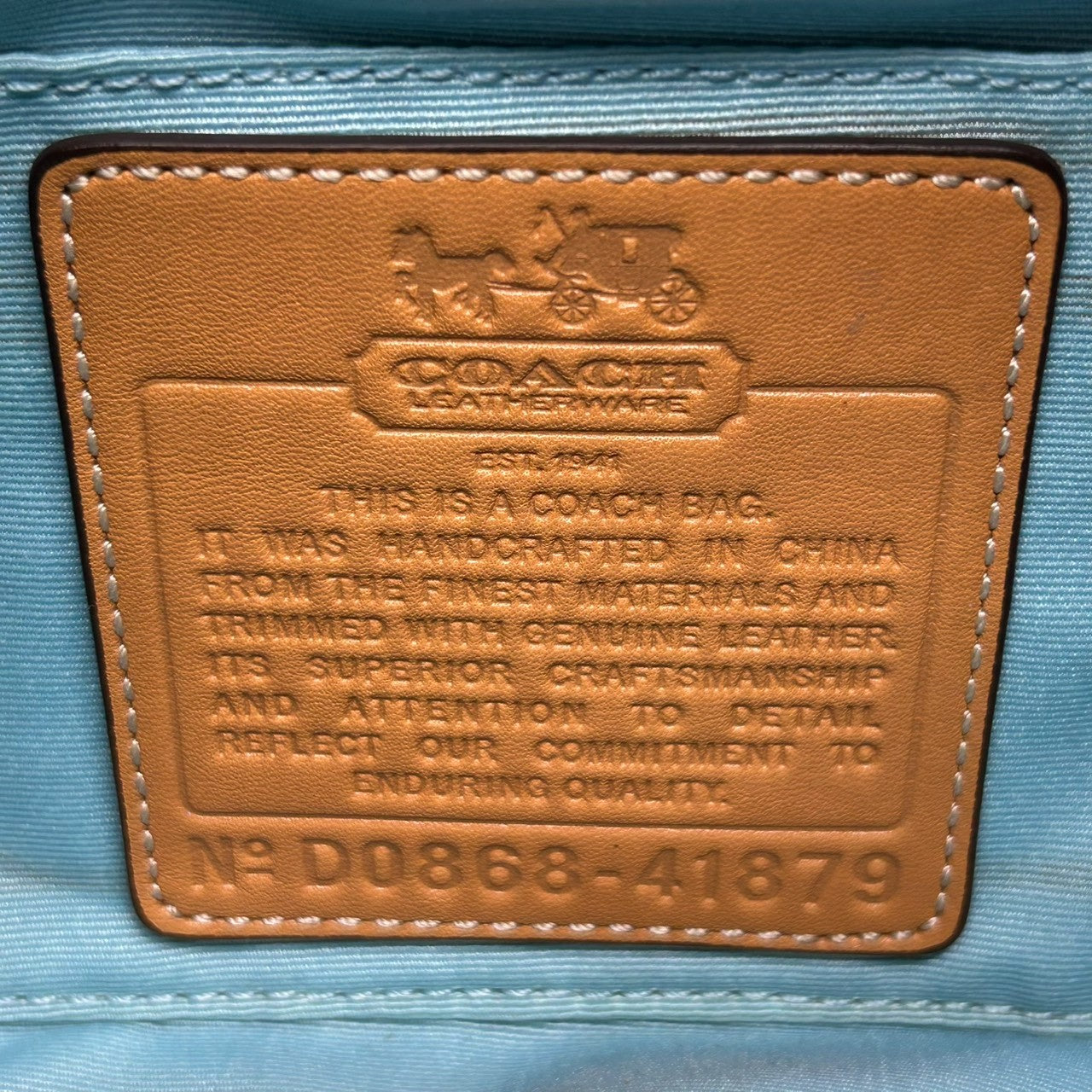 コーチ COACH タッターソール チェック柄 アクセサリーポーチ ハンドバッグ ミニバッグ 41879 マルチカラー PVC レザー 本革 ホワイト クリーム 系 馬車ロゴ ホースアンドキャリッジ 軽量 ランチトート サブバッグ レディース s2