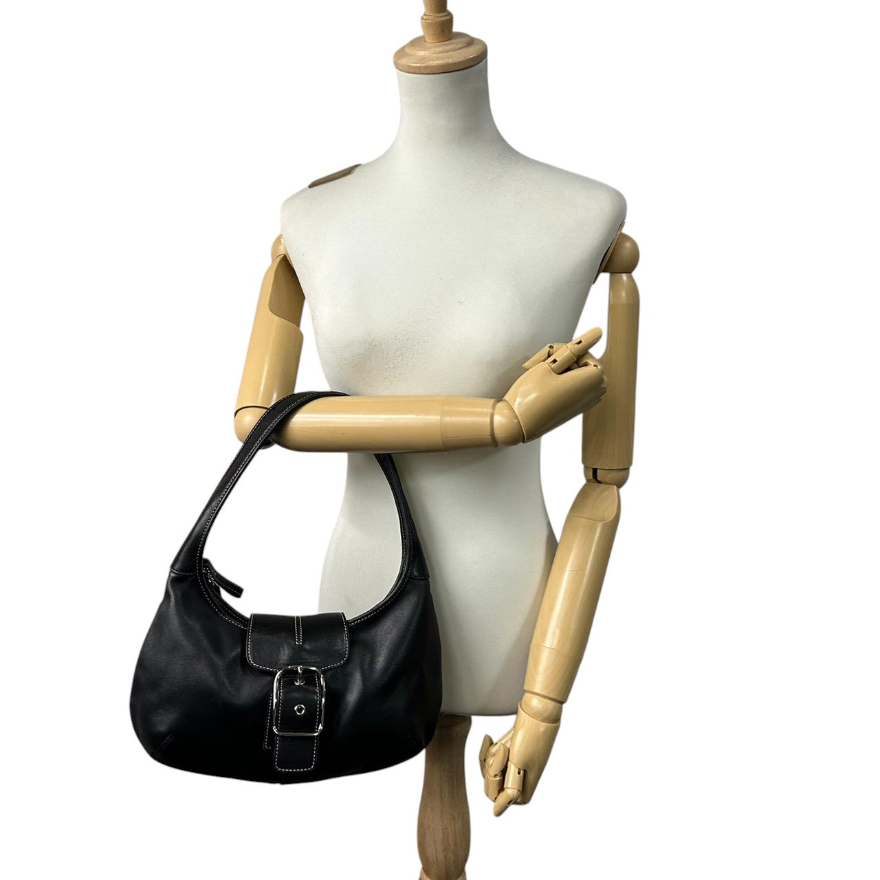 【極美品】コーチ COACH 9282 ソーホー Y2K vintage archive 00s ショルダーバッグ ホーボー ハンドバッグ 肩掛け レザー 本革 ブラック 黒 シルバー金具 バックル レディース ヴィンテージ E6